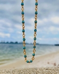 Turquoise Nugget Link Chain Necklace