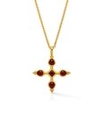 Ruby Cross Pendant Necklace