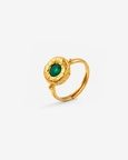 Green Onyx Medallion 92.5 Sterling Silver Ring
