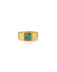 Turquoise Cushion Textured Statement Ring