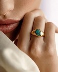 Turquoise Bezel 92.5 Sterling Silver Ring
