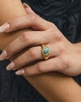 Turquoise Bezel 92.5 Sterling Silver Ring