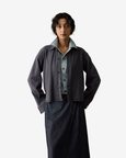 Grey Rough Edged Button Up Knit - Women
