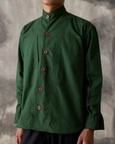 Green Linen Work Shirt - Men