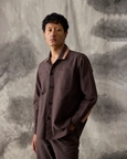 Linen Overshirt - Brown and Peach - Men