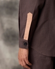 Linen Overshirt - Brown and Peach - Men
