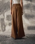 Brown Tencel Baggy Pants - Women