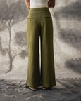 Knit Flared Pants - Green - Women