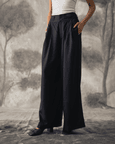 Black Tencel Baggy Trousers - Women