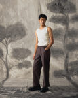 Brown Linen Wide Trousers