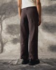 Brown Linen Wide Trousers