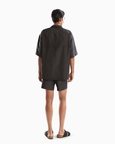 Black Camp Collor Half Sleeves Shirt