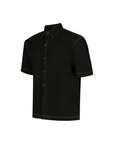 Black Denim Powershoulder Shirt