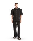 Black Denim Powershoulder Shirt