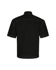 Black Denim Powershoulder Shirt