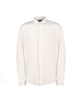 Drop Shoulder White White Crepe Shirt