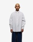 Drop Shoulder White White Crepe Shirt