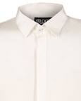 Drop Shoulder White White Crepe Shirt