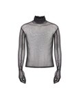 Sheer Mesh Turtle Neck Top
