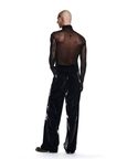 Sheer Mesh Turtle Neck Top