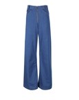 Blue Handwoven Wide Hem Pants