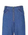 Blue Handwoven Wide Hem Pants