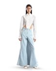 Blue Denim Skirt Pants