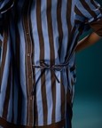 Side Tie Contrast Shirt