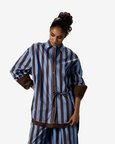 Side Tie Contrast Shirt