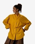 Side Tie Contrast Shirt