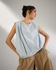 Balloon Hem Asymmetrical Top