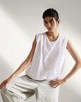 Balloon Hem Asymmetrical Top