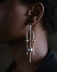 Deco Silver  Trio Earring