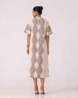 Ehan Hand Printed Midi Dress