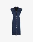 Denim Power Shoulder Button Down Dress