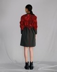 Red Map Embroidery Coat Dress