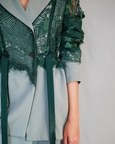 Green Map Embroidery Coat Set