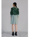Green Map Embroidery Coat Dress