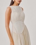Ivory Ruched Corset Dress