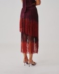 Burnt Wine Fringe Skirt