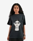 The Girl With The Braids Portrait T-Shirt - Black