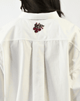 Fanged Floral Cotton Shirt - White