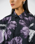 Tongue-printed Oversized Cotton Shirt