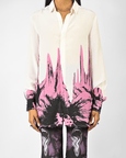 White Floral Drip Shirt
