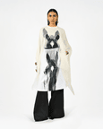 Horse Printed Sleeveless Organza Kaftan