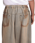 Oversized Unisex Denim With Hand-painted Light Mud-washed Surface (Indigo)
