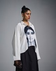 The Girl With The Braids Cropped Oversized Shirt - White
