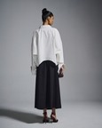 The Girl With The Braids Cropped Oversized Shirt - White