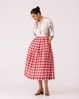 June Checkered Handwoven Skirt