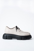 Laced Derby Shoes With A Rounded Toe And Chunky Sole